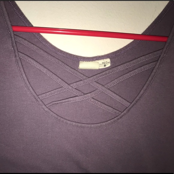 Purple Crop Top w/ Strappy Front - Picture 4 of 4